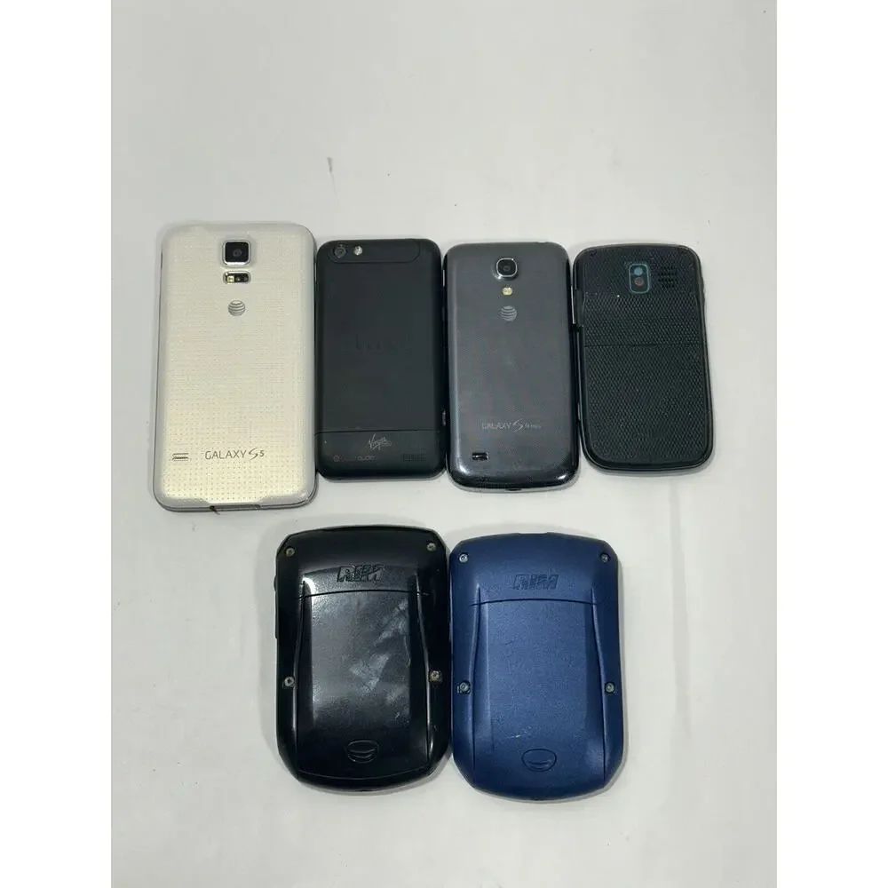 Lot of 6 Cell Phones BlackBerry Samsung‎ AT&T HTC- For PARTS ONLY UNTESTED